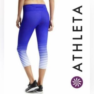 Athlete Legging - Cobalt Blue with white stripes